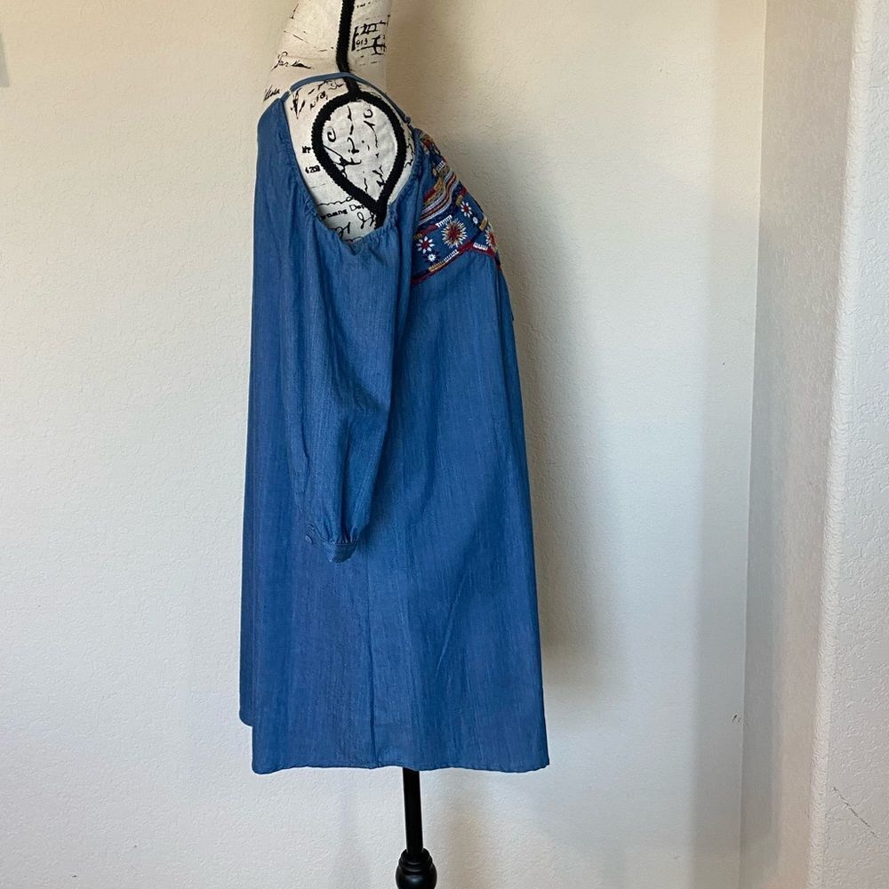 Blu Pepper Denim Cold Shoulder Dress - Picture 12 of 12